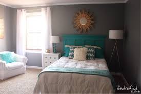 The Handcrafted Life Teal White And Grey Guest Bedroom Reveal Gray Bedroom Walls Teal Bedroom Decor Grey Bedroom Decor