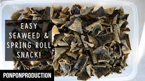 Susunkan seaweed dan sapukan sekali lagi telur dan lekatkan dengan sehelai kulit popia seperti dalam gambar di atas. Popiah Seaweed Snack Easy Crunchy Easy Snacks For Kids Youtube