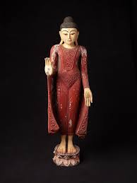 We carry only the finest, masterpiece quality wood buddha statues for sale on lotus sculpture. Old Wooden Burmese Buddha Statue