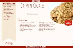 The Best Printable Oatmeal Cookie Recipe From Shawnee Milling Oatmeal Cookie Recipes Dessert Recipes Oatmeal Cookies