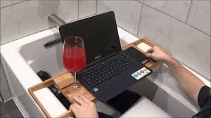 Expandable bathtub caddy tray, bamboo bath tray for tub with wine holder, phone slot and adjustable reading book & laptop holder, luxury bath tub tray non slip for relaxation spa by furninxs. Belmint Bambusi Bamboo Bathtub Caddy Tray Real Life Review Youtube