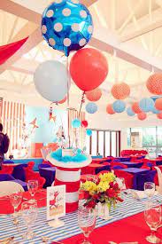Cat In The Hat Party Planning Ideas Supplies Idea Birthday Decorations Dr Seuss Birthday Party Seuss Baby Shower Dr Suess Birthday Party Ideas