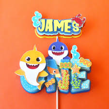 Shark Birthday Baby Shark Cake Topper Baby Shark Cake Topper Baby Shark Party Baby Shark Boy Baby Shark First Birthday By Gabyrobbinsdesigns O Cake Banner Topper Diy Cake Topper 3d Cake Toppers