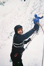 Darren ice climbing Gorge 2008