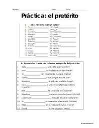 Spanish Preterite Practice Sheet No Prep Printable All Preterites Translate Preterite Spanish Verbs Lessons Verbs Lesson Plan