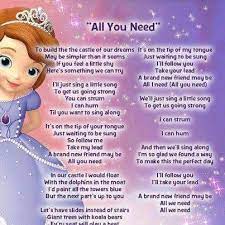 A hole enchanted world just waiting for me. Sofia The First All You Need Lyrics One Of Tge First Facebook