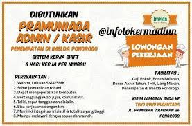 May 26, 2021 · pemkot kediri gelar undian makan berhadiah di 238 restoran & cafe, ini syarat serta cara mengikuti stimulus pertumbuhan perekonomian daerah. Lowongan Kerja Ponorogo Mei 2020 Info Loker Madiun Facebook