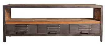 Voir plus d'idées sur le thème meuble industriel tv réalisè en mètal décapées et retaillées structure en mètal patinée couleur canon. Meuble Tv Metal Bois Recycle 3 Tiroirs Caravelle Meubles Tv Pier Import