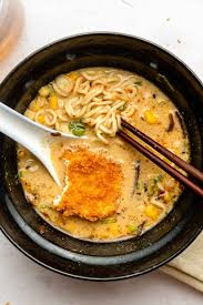 These firm yellow chinese style noodles are made with flour, kansui and water. Vegan Tonkotsu Ramen Okonomi Kitchen