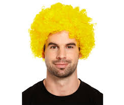 Everglamour Curly Afro Wigs Fancy Dress Funky Wig Disco Clown Mens/Ladies  Unisex 11 Colours (Yellow) : Amazon.co.uk: Toys & Games