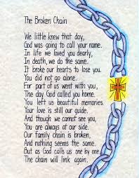 Love The Idea Of Chains Linking Again The Broken Chain Poem Broken Chain Making Memories Quotes