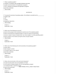 Mcq For Operating System What Is Operating System A Collection Of Programs That Manages Hardware Studocu