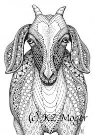 Black And White Goat Wallpaper Nubian Goat Matted Print From Original Drawing Goat Art Coloring Book Art Zentangle Animals