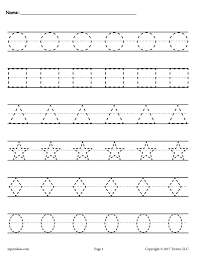 shapes tracing worksheets supplyme