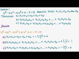 Jumlah dan hasil kali akar polinomial. M103 Fungsi Polinom Suku Banyak Dan Solusinya Jumlah Dan Hasil Kali Akar Youtube