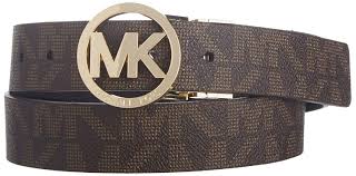 michael kors mk signature monogram belt and buckle