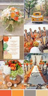Five Beautiful Wedding Colors In Shades Of Grey Orange Wedding Themes Orange Wedding Colors Gray Wedding Colors