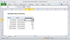 Are you looking for how many days until a different date in the future? Excel Formula Calculate Days Remaining Exceljet