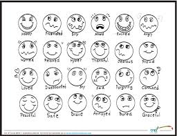 Feeling Faces Printable Coloring Sheet Feelings Chart