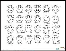 feeling faces printable coloring sheet feelings chart