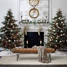 Beautiful Two Smaller Scale Trees Next To Fireplace Christmas Fireplace Decor Christmas Fireplace Christmas Home