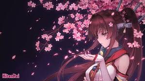 Cherry blossom painting purple violet lavender blue lindas paisagens paisagem fantasia paisagem desenho. Cherry Blossom Anime Girls Hd Wallpaper Wallpaperbetter