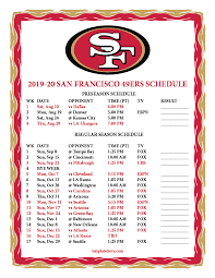 San francisco 49ers announce 2021 schedule. Printable 2019 2020 San Francisco 49ers Schedule