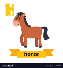 Horse H Letter Cute Children Animal Alphabet In Vector Image On Vectorstock Animal Alphabet Animals Horses