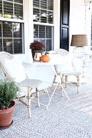 Parisian Inspired Neutral Front Porch Decor Ready For Fall Via For All Things Lovely Rugs Usa Rug Patio Furnishings Outdoor Patio Set Garden Table And Chairs