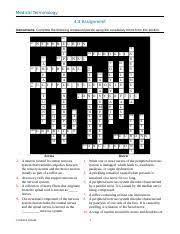Crossword puzzle nervous system chapter 9 answer key. 4 3 Crossword Medical Terminology 4 3 Assignment Instructions Complete The Following Crossword Puzzle Using The Vocabulary Terms From This Course Hero