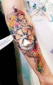 Amazing stork in field at sunset watercolor tattoo on forearm for female art lovers. Outer Forearm Tattoo Women Novocom Top