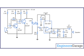 Car stereo amplifier circuit diagram Music Data Transfer By Ir And Audio Amplifier Tda2007