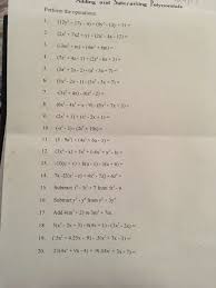 When we add or subtract polynomials, we are actually dealing with the addition and subtraction of individual monomials that are similar or alike. Adding And Subtracting Polynomials Worksheet Answers Promotiontablecovers