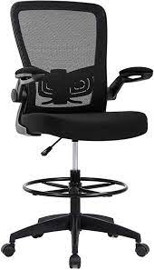 How much does the shipping cost for drafting chair for standing desk? Amazon Com Drafting Chair Tall Office Chair Adjustable Height With Lumbar Support Flip Up Arms Footrest Mid Back Task Mesh Desk Chair Computer Chair Drafting Stool For Standing Desk Black Furniture Decor