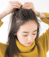 丸顔さんの悩み まるっと解決 15の簡単ヘアアレンジ術 美的 com 簡単 ヘアアレンジ 前髪アレンジ ロング 前髪 ヘアアレンジ