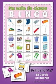 French Classroom Objects Bingo Ma Salle De Classe French Games For Kids Learn French French Games