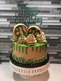 He was ecstatic when i finished the cake! Camo Buttercream Cake Beer Cake St Patricks Day Cakes Cupcake Cakes