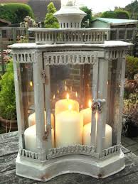 Antique French Vintage Style Large Garden Lantern Candle Holder Rustic Cream Large Garden Lanterns Garden Lanterns Lantern Candle Holders