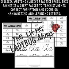 dyslexia cursive handwriting practice with letter formation dyslexia activities