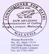 If you require a commissioner for oaths or a notary public in downtown kuala lumpur to witness your statutory declaration, authenticate koo chin nam & co., advocates & solicitors, suites 2a & 2c, 2nd floor, p.o. Pesuruhjaya Sumpah Commissioner For Oaths Yati Yusof