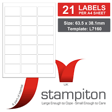 The label template is designed to become simple to use. Stampiton Address Labels 21 Per Sheet