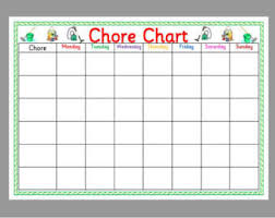 Chore Chart Reusable Weekly Chore Chart Dry Ease Dry Wipe Etsy