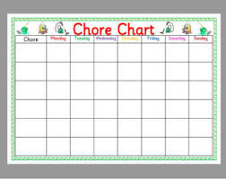 chore chart reusable weekly chore chart dry ease dry wipe etsy