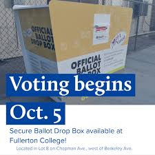 Voting Made Easy And Secure With Ballot Drop Box At Fullerton College Fullerton College News Center