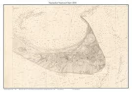 nantucket nautical chart 1860 us coast survey old map custom print nantucket