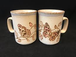 Vintage Dunoon Ceramics Stoneware Painted Lady Coffee Mugs Etsy Mugs Stoneware Mugs Stoneware