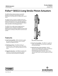 20 pages instruction manual for fisher 377 control unit. Fisherr 585cls Long Stroke Piston Actuators