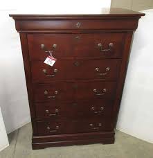 ✅ browse our daily deals for even more savings! Albrecht Auctions Dark Cherry Wood Tall Six Drawer Bedroom Dresser With Upper Smaller Secret Drawer With False Look Hardware Matches Lot Nos 35 37 And 38