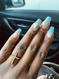 Black And Blue Ombre Nails Ombre Blue Nails For Dark Skinned Woman Blue Ombre Nails Dark Nails Best Acrylic Nails