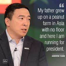I'm very be proud to be the first Asian-American man to run for president  as a Democrat,” Andrew Yang told the co-hosts at the table yesterday.